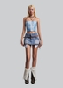 IUNU Double Waist Mini Denim Skirt