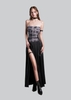 IUNU Drawstring Front Slit Pleated Dress