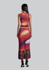 IUNU Lips Printed Mesh Midi Skirt