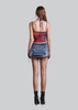 IUNU Double Waist Mini Denim Skirt