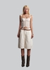 IUNU Lace Ribbon Strap Corset Top