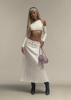 Triangle Shape Midi Denim Skirt