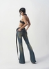 BLUM - Low Rise Dirty Wash Flared Denim