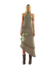 Puzzle Halter Neck Pleated Trim Dress