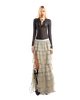 Puzzle Tiered Layer Split Maxi Skirt