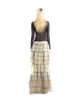 Puzzle Tiered Layer Split Maxi Skirt