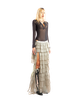 Puzzle Tiered Layer Split Maxi Skirt