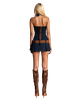 Puzzle Brown Belted Pleated Mini Dress