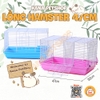 Lồng Mica Hamster Chuồng Mica Bo Góc Mix Lưới Dành Cho Hamster Bear, Winter White