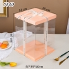 Hộp Meka Trong 3 Chi Tiết Có Nắp Hồng 38*38*40cm