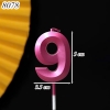 Nến số nhũ Hồng Đậm 3D số 9