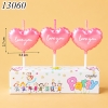 Vỉ 3 Nến Tim Love You Hồng Phấn