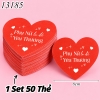 Túi 50 thẻ Phụ Nữ Là Để Yêu Thương hình Tim Đỏ Size To
