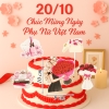 SCG - set cắm  20/10 cô gái ôm bó hoa hồng