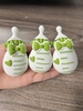 Bộ 3 Bình Sữa Nơ Đất Sét Màu Xanh Lá Trắng