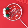 QC - Que cắm merry christmas tròn đỏ.