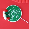 QC - Que cắm merry christmas tròn xanh.