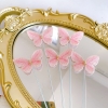 Set 5 bướm vải đính đá hồng nhạt