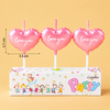 Vỉ 3 Nến Tim Love You Hồng Phấn