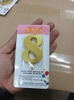 Nến số 8 nhũ vàng đồng loại to