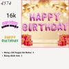 Bóng chữ happy birthday hồng tím