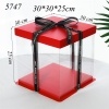 Hộp Meka Trong 3 Chi Tiết Có Nắp Đỏ 30*30*25cm