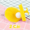 Bộ 2 Bàn Chải Silicon Lông Mềm Màu Vàng