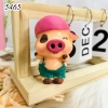 Tượng heo mũ hồng đậm
