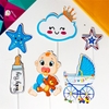 Cam - Set cắm bé trai bình sữa xanh trắng