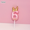 Nến số 6 hồng nơ vàng TQ