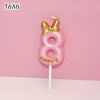 Nến số  8 hồng nơ vàng TQ