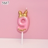 Nến số 9 hồng nơ vàng TQ
