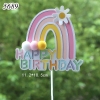 SCG-Set 2 thẻ cắm cầu vồng hồng chứ HPBD gắn bông TQ