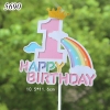 SCG-Set 5 thẻ cắm số 1 hồng chứ HPBD  TQ