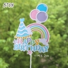SCG-Set 5 thẻ cắm Cầu Vồng Mũ Xanh Bóng Bay TQ