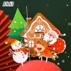 SCG-Set cắm noel ngồi nhà ông già noel cưỡi tuần lộc.