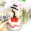 SCG-Set cắm cô gái mũ đen lông vũ hồng MT.