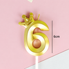 Nến Số Nhũ 3D Vương Miện Vàng Số 6
