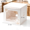 Hộp Giấy Trắng 3 Chi Tiết in Hình Gấu 21*21*25