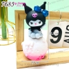 Tượng Kuromi đen + quả cầu đèn led nơ đỏ