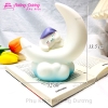 Tượng chó Cinnamoroll ngủ + mây trăng đèn led