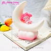Tượng mèo Melody nơ hồng + mây trăng đèn led