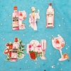 SCG - set cắm cô gái hồng cầm ly rượu quay lưng.