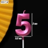 Nến số nhũ Hồng Đậm 3D số 5