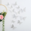 set 12 bướm giấy mica bạc có đuôi