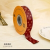 Ruybang hoạ tiết đỏ tươi 2.5cm 50m
