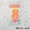 Nến số hồng sao loại to ( số 8 )