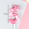 Nến Số Nhũ 3D Vương Miện Hồng Số 5