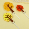 Cam - Set 3 cây lá vải vàng cam đỏ tròn