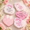 Túi 50 thẻ Happy Women Day hình Tim Nơ Hồng Size To